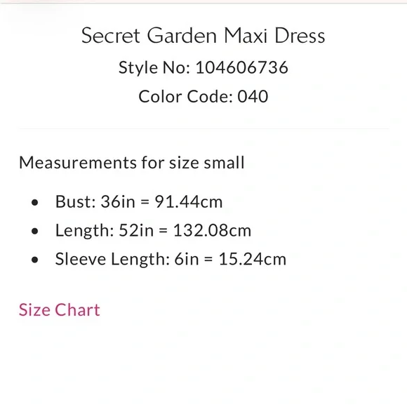 Free People Secret Garden Maxi Dress NWT Size Small